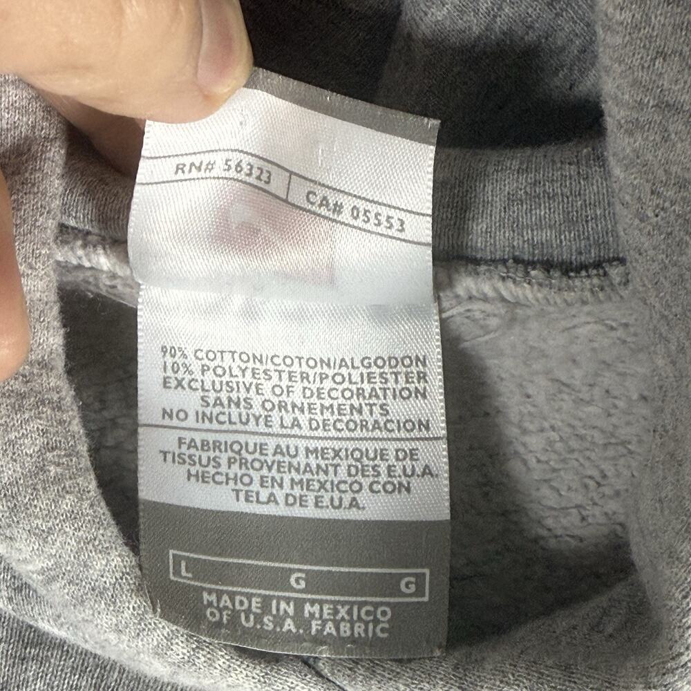 Nike Team Essential Gray Hoodie Men’s L Vintage USA Fabric Swoosh Sweatshirt - Picture 4 of 6